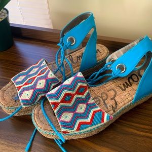 Sam Edelman Beaded Wedge Sandals